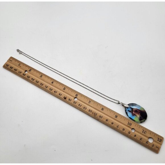 Danbury Mint Crystal Horse Pendant Necklace Sterling Silver Italy 925 - Picture 8 of 11